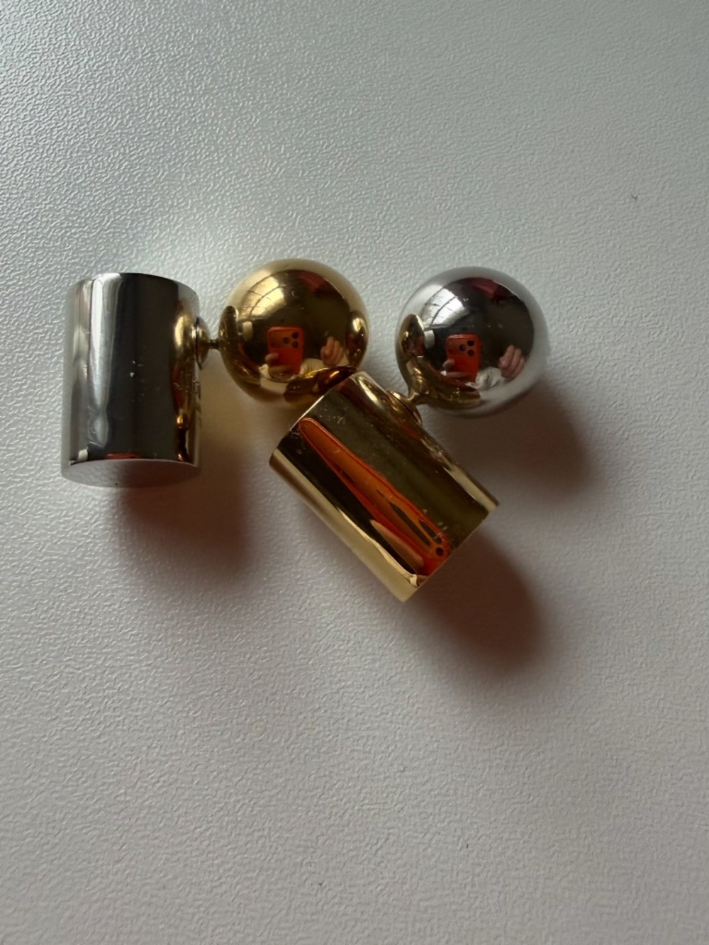 Jacquemus Statement Mismatched Earrings – Gold & Silver